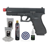 Pistola Airsoft Gbb Glock G17 Raven Full Metal gás bbs itens