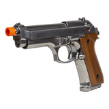 Pistola Airsoft Gbb M92 Chrome Metal