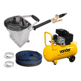 Pistola Aplicador De Chapisco Profissional C  Compressor 50l