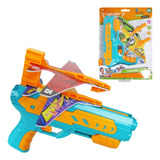 Pistola Arma Criança Lança Avião 16cm Color Brinquedo