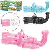Pistola arminha Bolha Sabão Metralhadora Eletrônico Cor Rosa