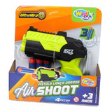 Pistola De Brinquedo Lança Dardos Air Shoot 4 Peças   Verde