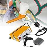 Pistola De Pintura Eletrostática Para Máquina De Revestimento Em Pó Kits De Sistema De Revestimento Em Pó De 5 Estágios Com Pistola De Pulverização Com Interruptor De Pé Yellow