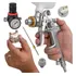 Pistola De Pintura Gravidade Profissional Hvlp 2 Bicos Sh2