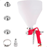 Pistola De Pintura Para Textura E Chapisco Com Caneca De 5 Litros 3 Bicos Intercambiáveis 4 A 8mm Aplicadora De Alta Eficiência Marca Lorben