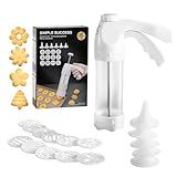 Pistola De Prensa De Biscoitos Conjunto De Prensa De Biscoito Para Assar Kit De Decoração De Biscoitos Com 12 Discos De Prensa De Biscoito E 6 Pontas De Confeitar Para Decoração De Bolo Máquina De