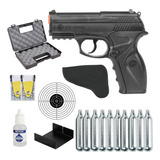 Pistola De Pressão C11 Gás Co2 4 5mm Wingun Kit Completo