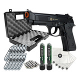 Pistola M9 Pt92 6mm Maleta Esferas 10 Cilindros Co2