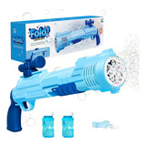 Pistola Metralhadora Lança Bolhas Bubble Gun Cor Azul