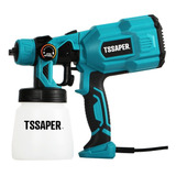 Pistola Pintura Elétrica 550w 3 Bicos Com Controle De Tinta Cor Azul turquesa 127v