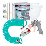 Pistola Pintura Gravidade 600ml 3 Bicos Mangueira Filtro