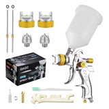 Pistola Precisão Tipo De Gravidade 600 Cor Ouro Terno Wicopet Pistola De Pintura Gravidade 2 Bicos 600ml Kit Pintura Diâmetro Do Bocal 1 7 Mm 2 0 Mm