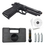 Pistola Pressão Full Metal Pt92 Co2 4 5mm Esfera aço Pulse9