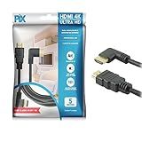 PIX Cabo HDMI 2 0 4K 19 Pinos Plug 90 Graus 5 Metros