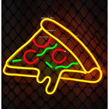 Pizza Fatia 30x25cm Em Neon Led