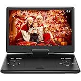 PJGCWB Leitor De Dvd Portátil De 16 9 Com Tela Hd Grande De 14 1 Alto Falante De Alto Volume Com Bolsa De Transporte Extra Suporta Bateria Embutida De 4 A 6 Horas E Usb Cartão Sd Tv Sincronizada