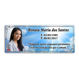 Placa 10x25 Foto Porcelana Cemitério Túmulo