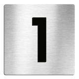 Placa 13x13cm Em Aço Inox Escovado Com Número Em Alto Relevo