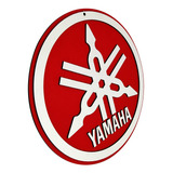 Placa 3d Yamaha Logo Moto Garagem Decorativa Mdf Relevo P041