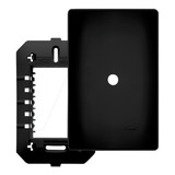 Placa 4x2 C Suporte Saída De Fio Habitat Black 4070 Fame Cor Preto