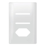 Placa 4x2 P  2 Interruptores   1 Tomada Branca Novara