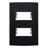 Placa 4x4 2 Módulo Preto Ébano Fosco Inova Pro Class Alumbra