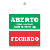 Placa Aberto Fechado Entre Ar Condicionado Porta Correr Dir