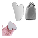Placa Aço Inox Gua Sha Skincare Massagem Facial E Corporal
