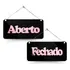 Placa Acrílica Frente Verso Aberto Fechado Ventosa Preto Cor Preto E Rosa