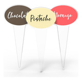 Placa Acrílico Para Sabor Gelato Sorvete E Açaí Kit 18 Und