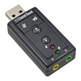 Placa Adaptador De Som Usb 7 1 Canais 3d Adaptador Áudio Pc