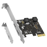 Placa Adaptador Expansora 2 Portas Usb Tipo C Pcie