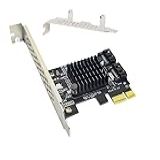 Placa Adaptador Pci E Pcie X1 2 Portas Sata 3 6gbps Hd Ssd