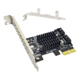 Placa Adaptador Pci e Pcie X1 2 Portas Sata 3 6gbps Hd Ssd