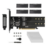 Placa Adaptadora Pcie Para M2 Pcie X16 4 Portas M2 Nvme M K