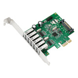 Placa Adaptadora Pcie Para Usb 2.0, Interface Pcie X1 A 6 Us