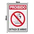 Placa Advertência Caes Proibido Entrada De Animais Pet Cor Branca