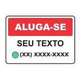 Placa Aluga se Personalizada