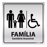 Placa Alumínio   Banheiro Família Acessível