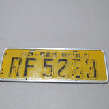 Placa Amarela Antiga Carro Original São Paulo