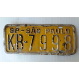 Placa Amarela Antiga De Automóvel De Alumínio 