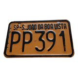 Placa Amarela De Moto Antiga Para Decoração Original