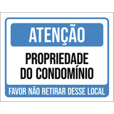 Placa Atencao Propriedade Condominio