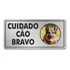 Placa Aviso Cuidado Cão Bravo Pastor Alemão Aluminio 21x10cm