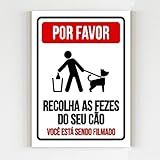 Placa Aviso Recolha As Fezes Do Seu Cão Está Sendo Filmado