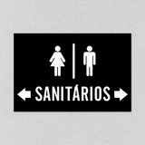 Placa Banheiro Feminino E Masculino Com Seta Indicativa M2