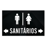 Placa Banheiro Masculino E Feminino Com Setas Indicativas