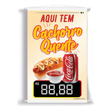 Placa Banner Cachorro Quente Hot Dog 70x100 Cm Decoração