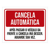 Placa Cancela Automática Aguarde Sua Vez 27x35