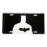 Placa Carro Aluminio Batman Silhueta Preto